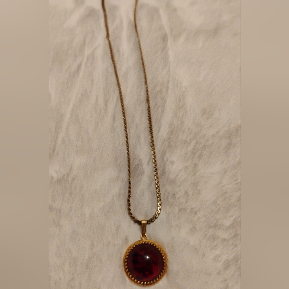 Very Nice Antique Ruby Pendant  Necklace